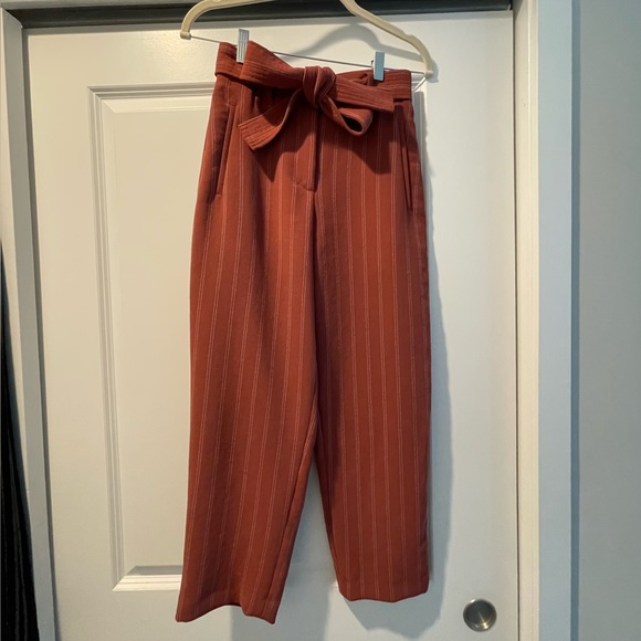 Aritzia Wilfred Front Tie High Waisted Straight Leg Ankle Pants - Picture 1 of 3